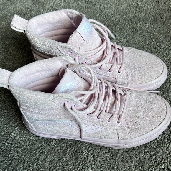 VANS Kids Pink High Top Suede Sneakers Sk-8 Hi - Picture 7 of 10
